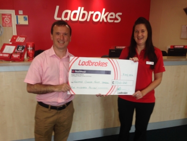 Vale MP congratulates Ladbrokes on charitable donation in memory of colleague